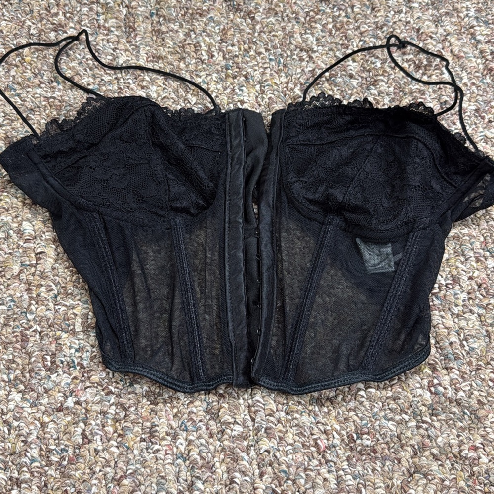 Black Lace Corset Top